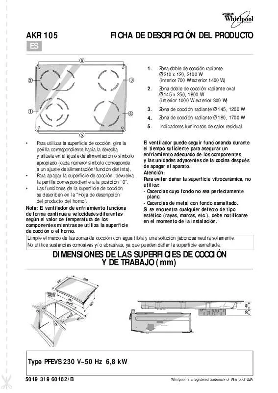 Mode d'emploi WHIRLPOOL AKR 105/AL