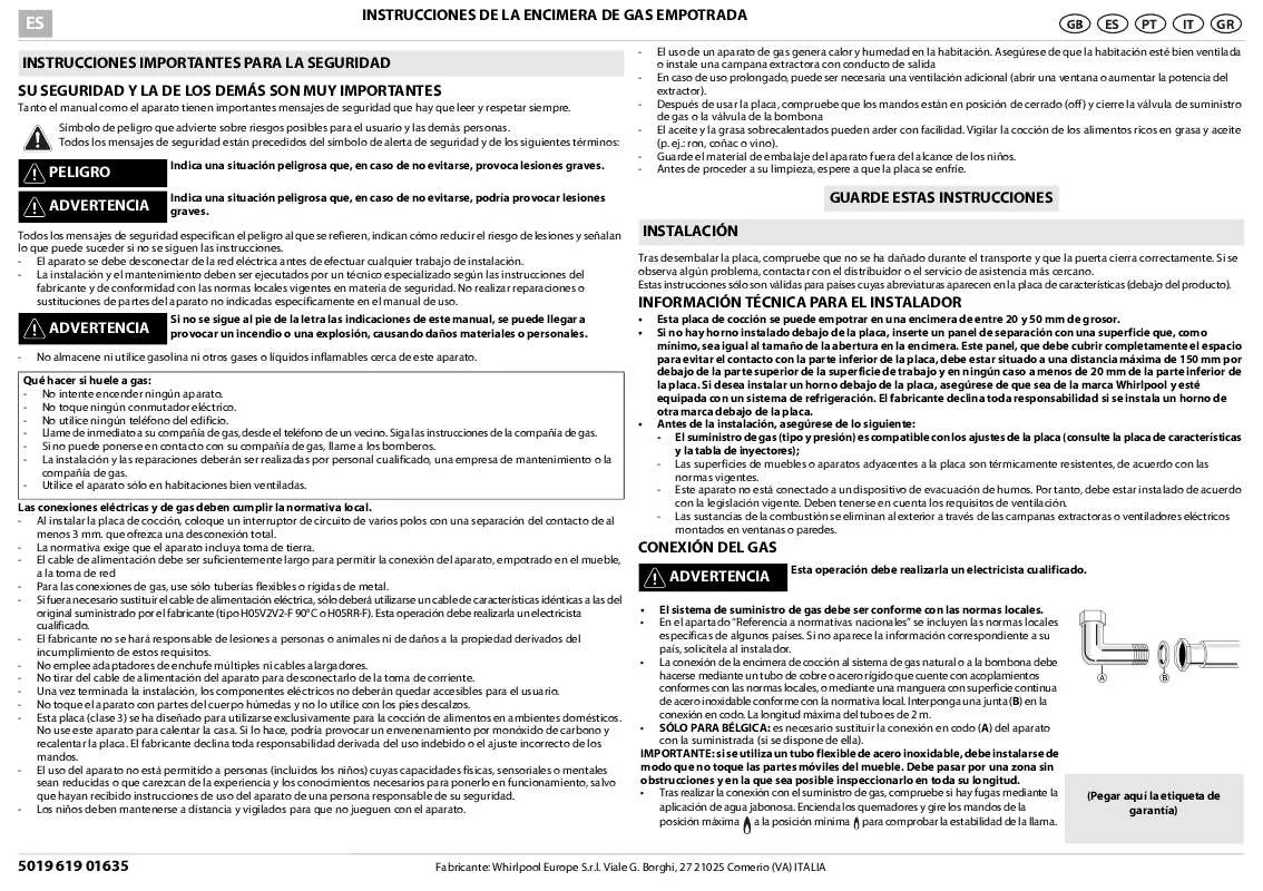 Mode d'emploi WHIRLPOOL AKR 322/IX