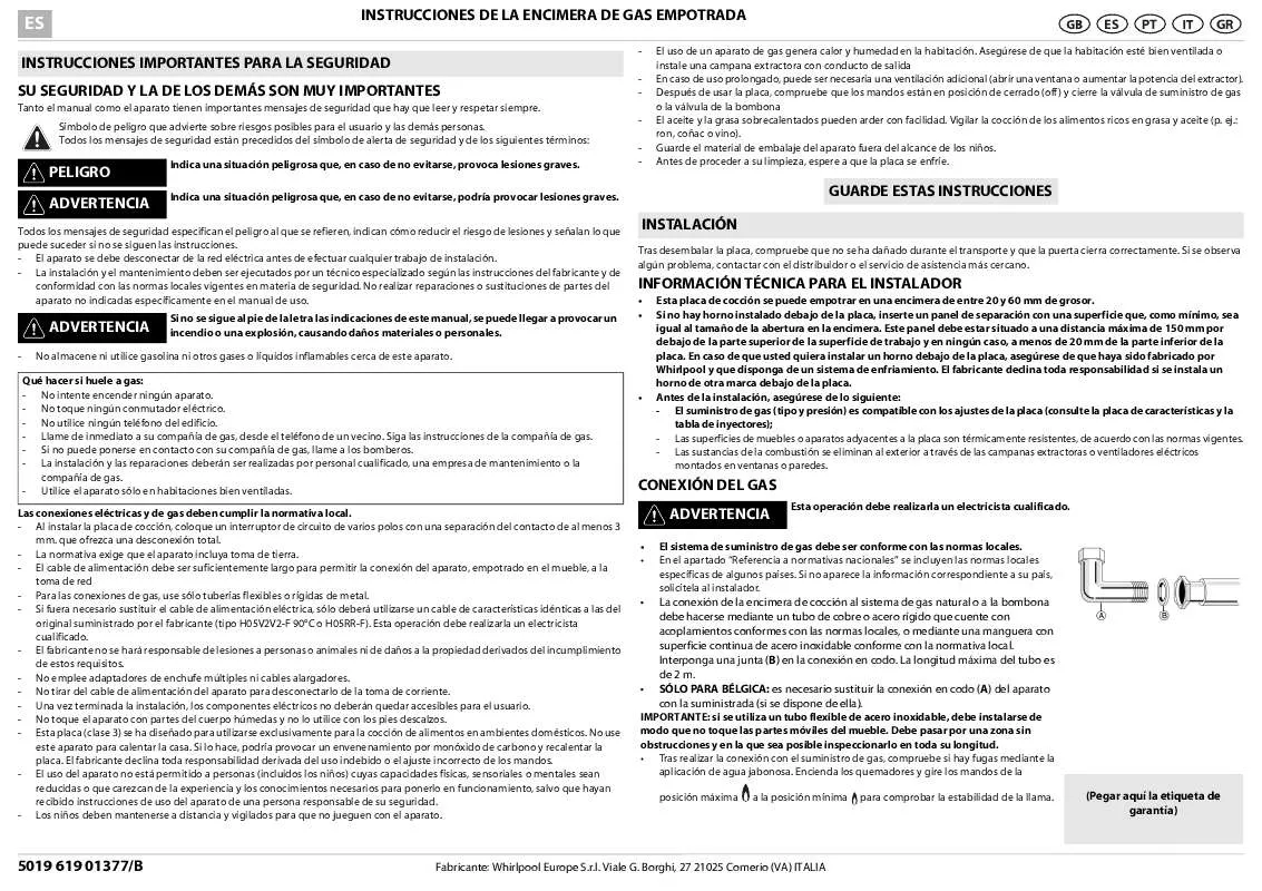 Mode d'emploi WHIRLPOOL AKR 325/IX