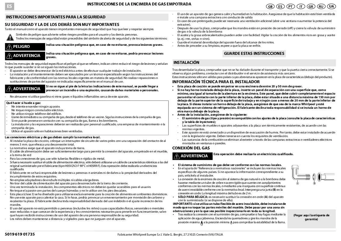 Mode d'emploi WHIRLPOOL AKR 353/IX