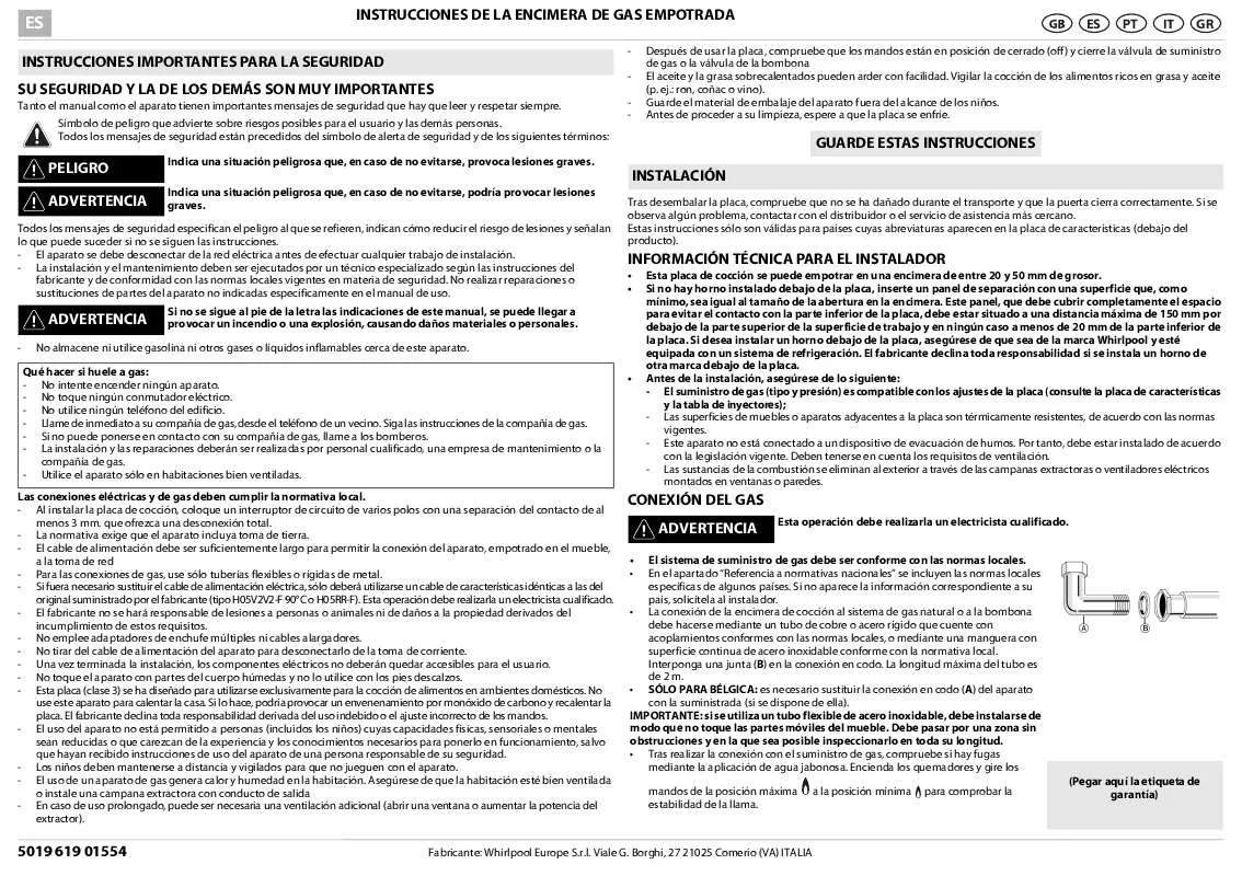 Mode d'emploi WHIRLPOOL AKR 360/IX/01