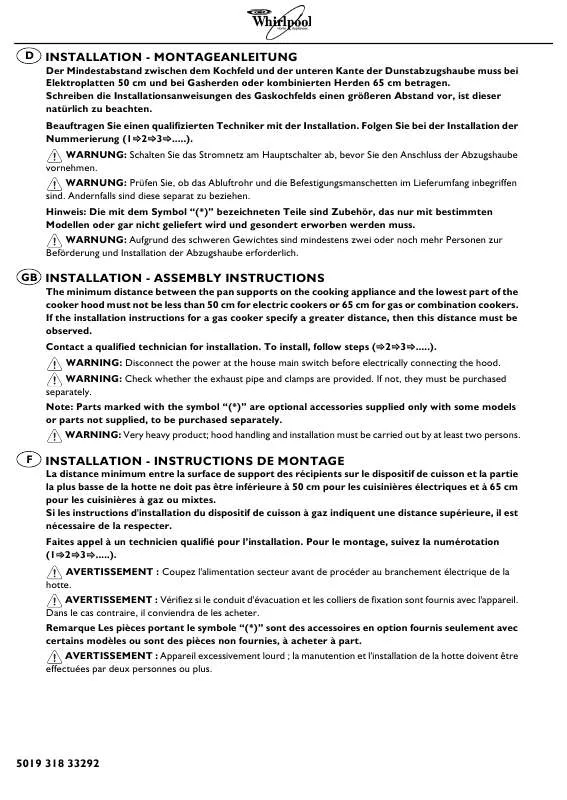 Mode d'emploi WHIRLPOOL AKR 513 IX