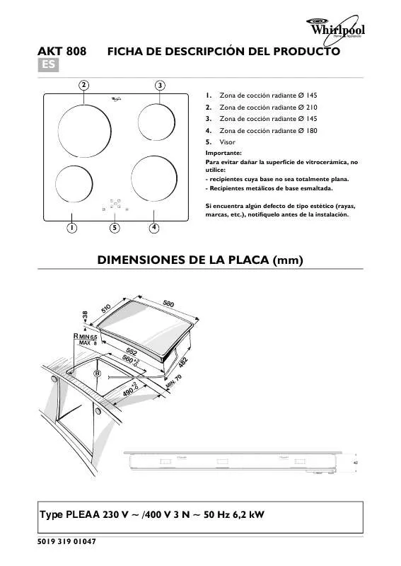 Mode d'emploi WHIRLPOOL AKT 808/IX