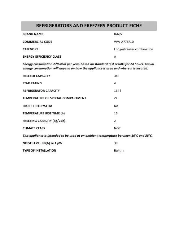 Mode d'emploi WHIRLPOOL ARL 631/G/N-RD47