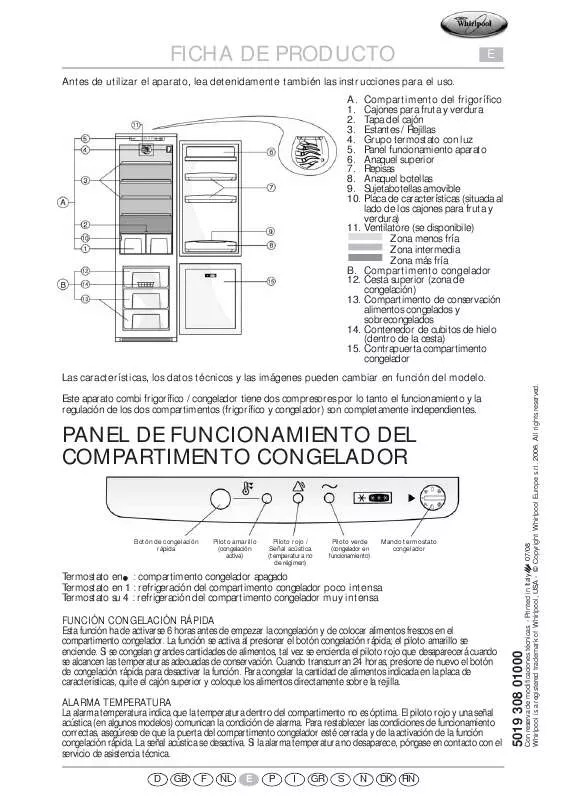 Mode d'emploi WHIRLPOOL ART 483/4