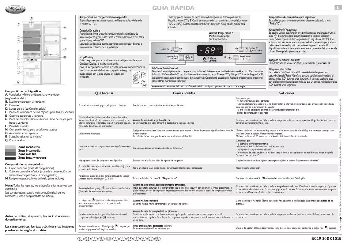 Mode d'emploi WHIRLPOOL ART 864/A