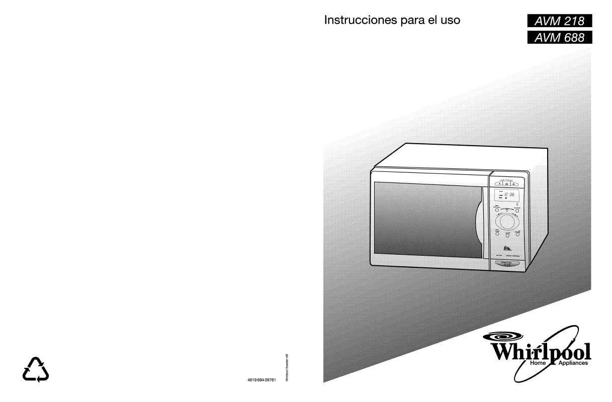 Mode d'emploi WHIRLPOOL AVM 218 WP BL