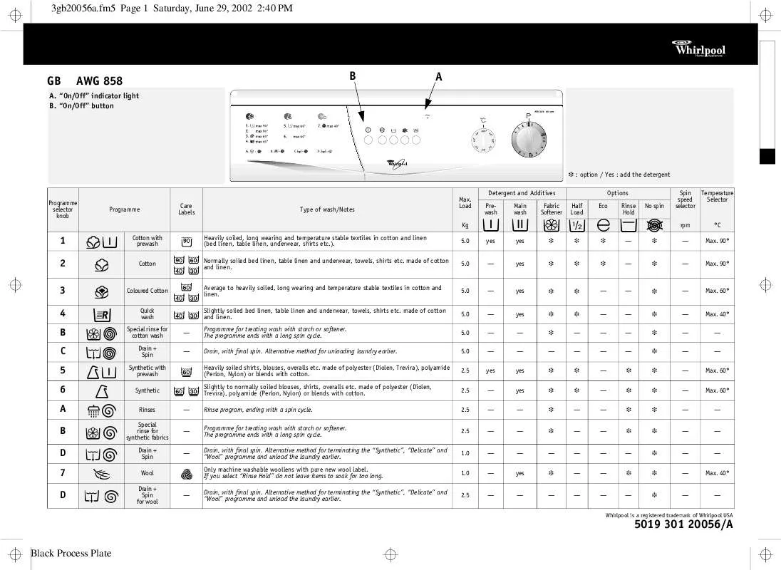 Mode d'emploi WHIRLPOOL DLHI 5370 IN