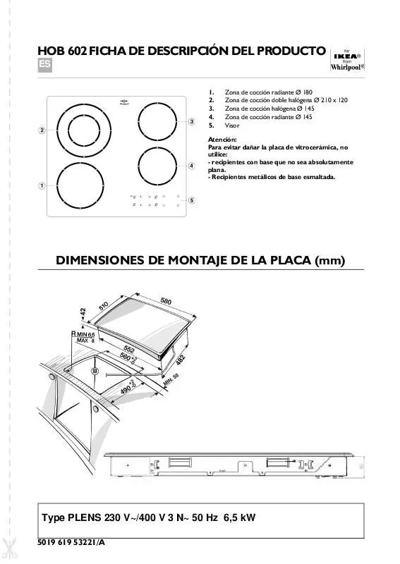 Mode d'emploi WHIRLPOOL HOB 602 S