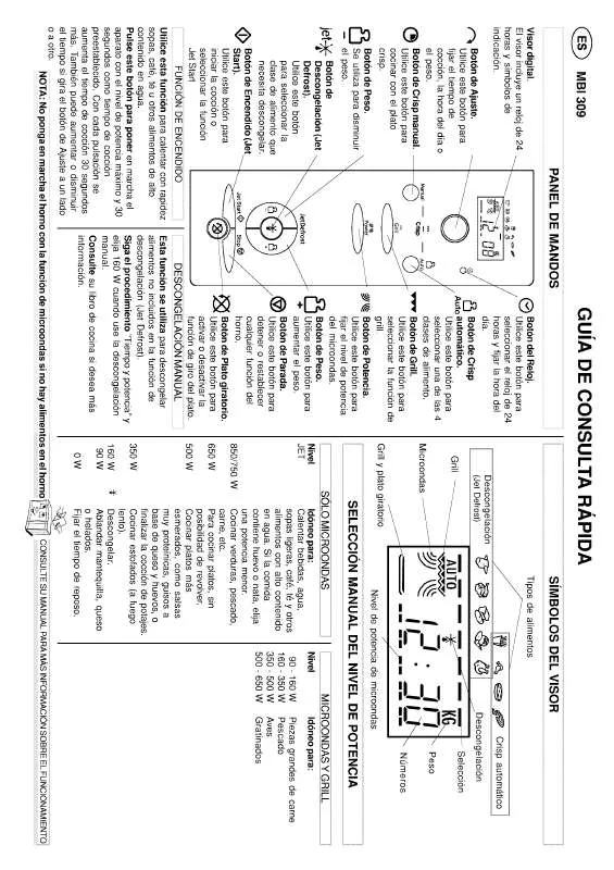 Mode d'emploi WHIRLPOOL MBI 309 S