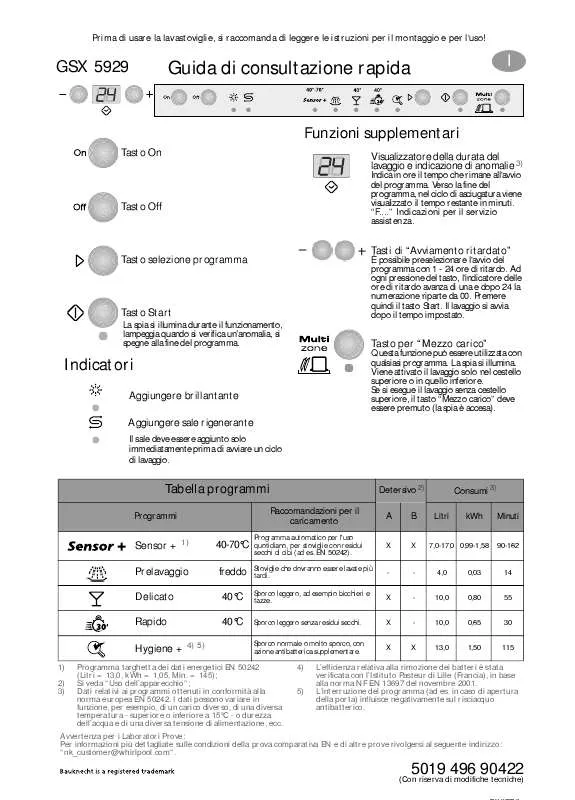 Mode d'emploi WHIRLPOOL S25B RWW20-A/G