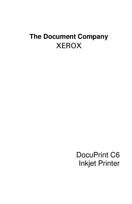 Mode d'emploi XEROX DOCUPRINT C6