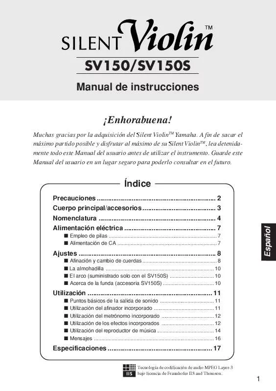 Mode d'emploi YAMAHA SV-150