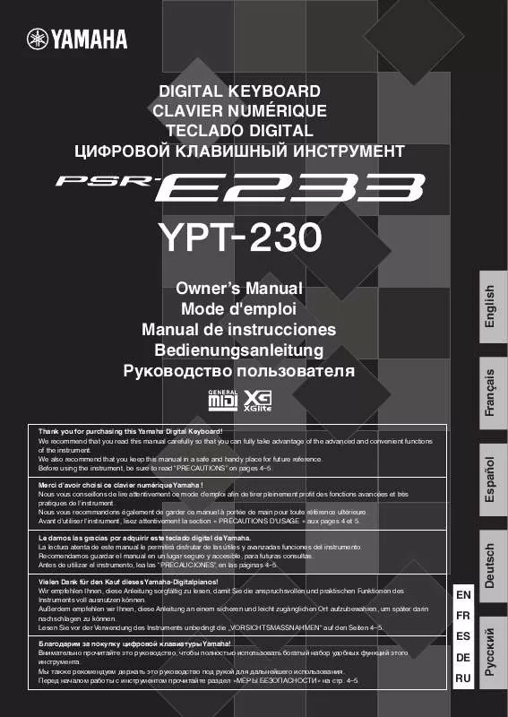 Mode d'emploi YAMAHA YPT-230