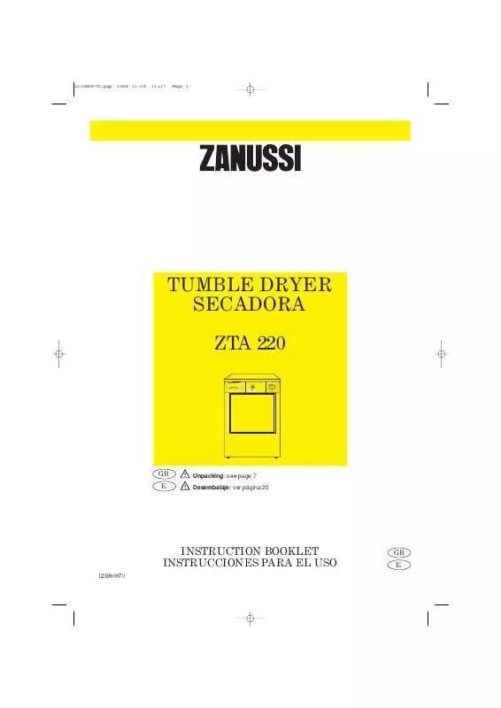 Mode d'emploi ZANUSSI ZTA220
