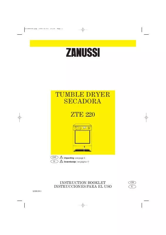Mode d'emploi ZANUSSI ZTE220
