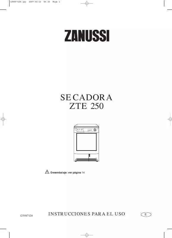 Mode d'emploi ZANUSSI ZTE250