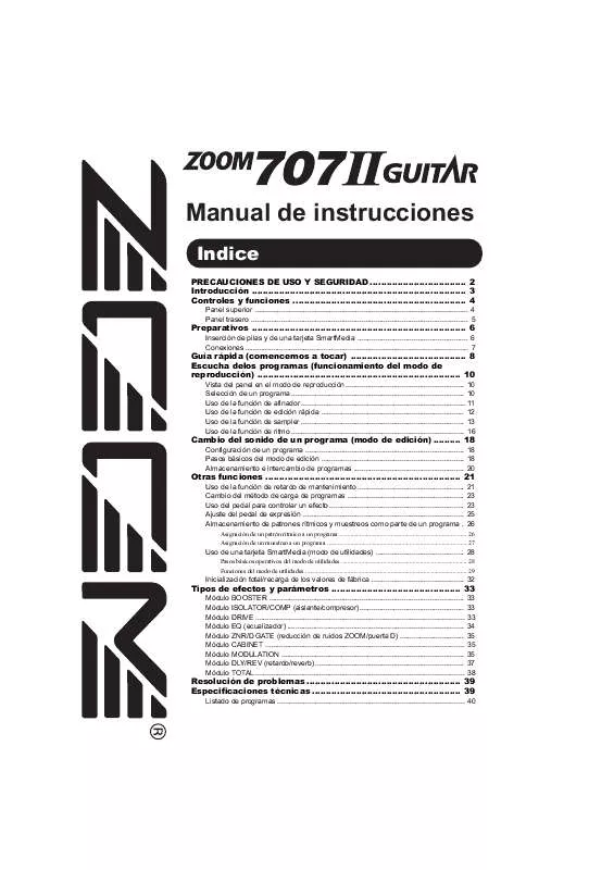 Mode d'emploi ZOOM 707II