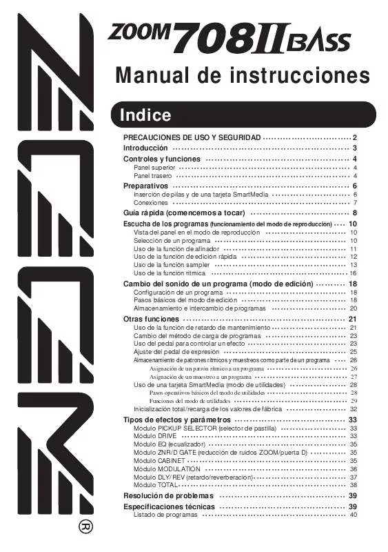 Mode d'emploi ZOOM 708II