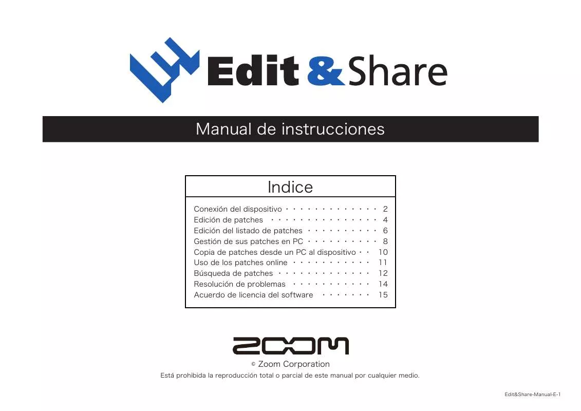 Mode d'emploi ZOOM EDIT SHARE