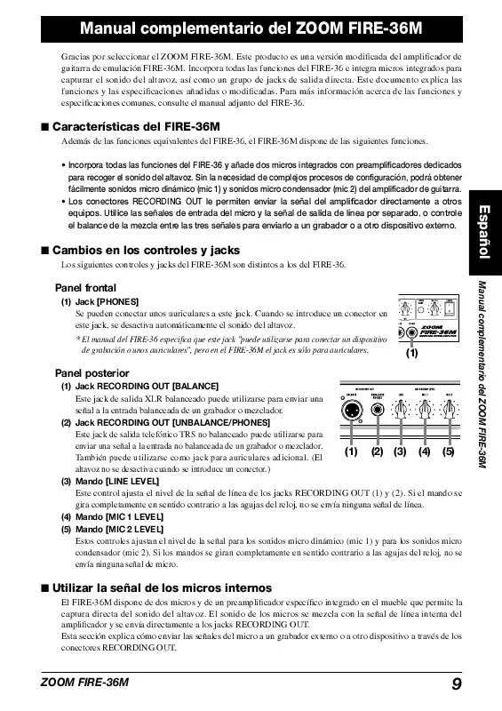 Mode d'emploi ZOOM FIRE-36M